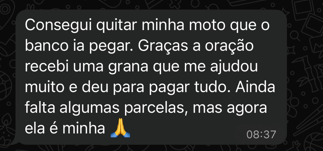 Relato de quem recebeu a oração